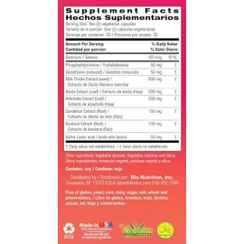 Bio Nutrition 2 Pack Liver Wellness 60 Vegetarian Capsules | Supports Healthy Liver Fuction | Detoxification Support | Milk Thistle 500 mg | Digestive Health | Improved Energy Levels