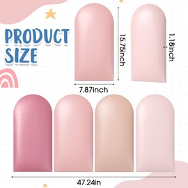 Jetec 12 Pcs Wall Padding for Kids with Autism Playroom Anti Collision 3D 15.75 x 7.87 Inch Peel and Stick Headboard Upholstered Wall Panels for Nursery Protection(Pink Series)