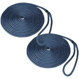Savage Island 2 x 16mm Docking Boat Yacht Braided Lines Mooring Sailing Rope - Spliced Loop At One End