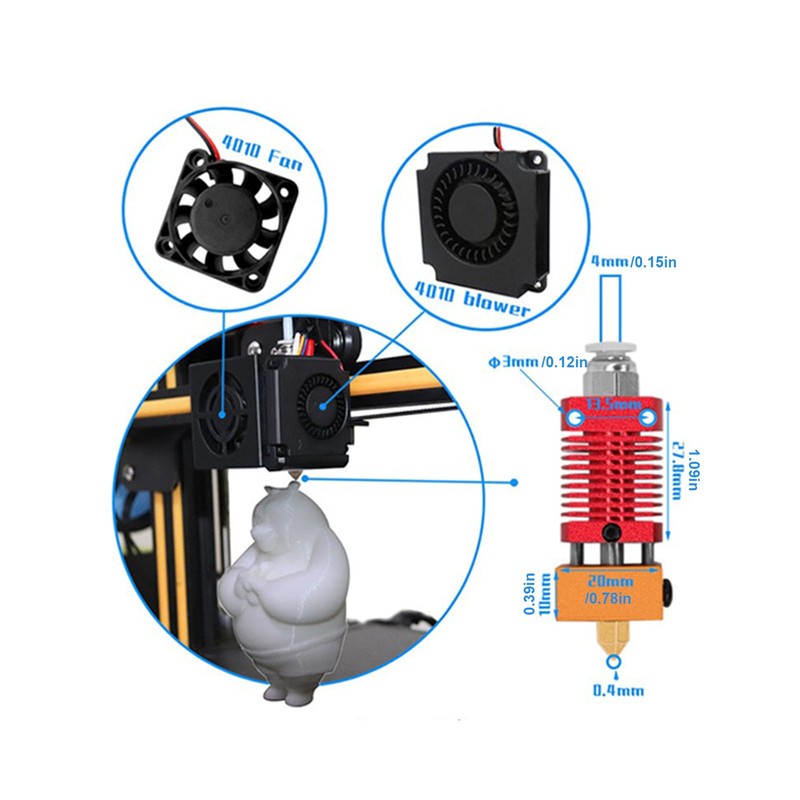 Generic Extruder, 3D Printer Parts with Protective Shield Complete for