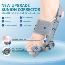SOFTOHOM Upgraded Bunion Corrector for Women & Men, Adjustable Bunions Corrector, Bunion Fix Without Surgery, Big Toe Straightener, Bunion Splint for Left/Right Foot Relief (2 pcs)
