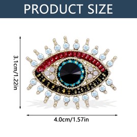 One Piece Beautiful Evil Eye Brooch Pin Useful Crystal Vintage Lapel Pin Rustproof Blue Eye Evil Lapel Pin Multifunctional Rhinestone Pin Eye Badge for Women Lady Girl