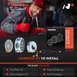 A-Premium Air Conditioner AC Compressor Clutch Kit Compatible with Honda CR-V CRV 1997-2001, Civic 1994-2000, Civic del Sol 1994-1995