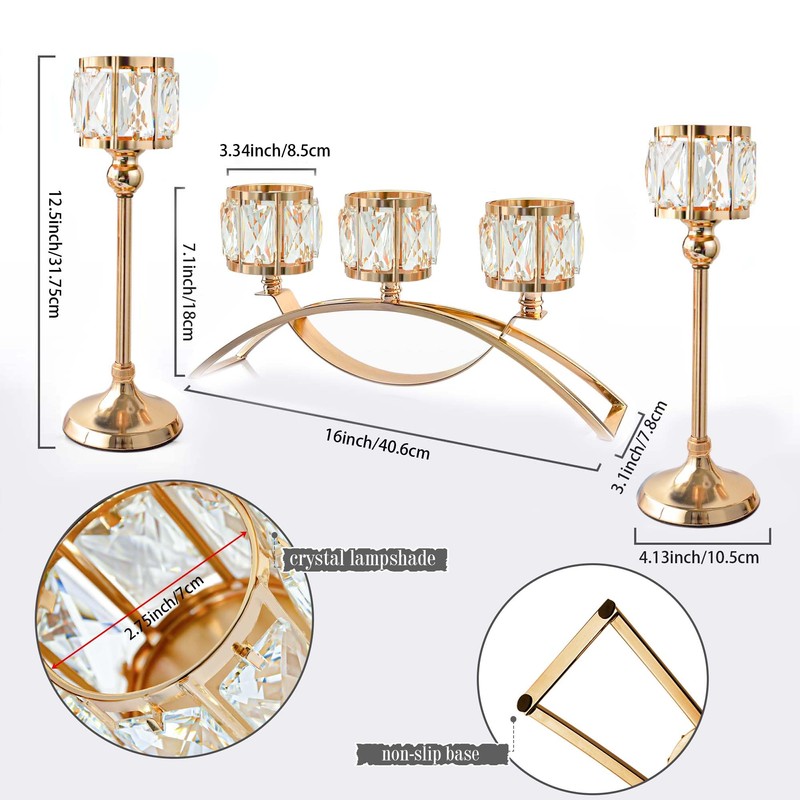 Crystal Bowl Tealight Candelabra Votive Candle Stand/Candleholder Sets,Wedding Centerpieces Candlestick