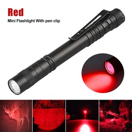MODOAO Red Light Flashlight Red LED Flashlight Red Light Pen Light Flashlight with Clip Super Bright Red Flashlight Red Torch and Single Mode Lighting for Outdoor Use (8Packs)