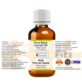 Greenwood Essential Pure Blackcurrant Oil (Ribes Nigrum) Natural Therapeutic Quality Cold Pressed (Pack of Three) 100 ml x 3 (10 oz)
