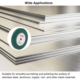 sourcing map Non-Woven Polishing Disc, Abrasive Fabric, Nylon Wire, 200 mm x 25 mm, 240 Grit, Stainless Steel, Copper, Green