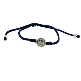 Pulsera de San Benito, cordón ajustable con medalla de San Ben, patrón de estudiantes y Europa, gran regalo católico para primera comunión o confirmación, Metal, Sin gemas.