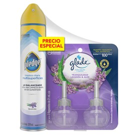 Pledge Limpiador Diario, Lavanda y Glade Refill Lavanda