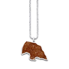 Dur Schmuck Exclusive Pendant Isle Fehmarn Amber Rhodium-Plated 925 Silver (P3639), Silver, Amber