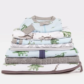 Burt's Bees Baby baby boys Pajamas, Tee Pant 2-piece Pj Set, 100% Organic Cotton and Toddler Pajama Bottoms, Happy Herbivores, 2T US