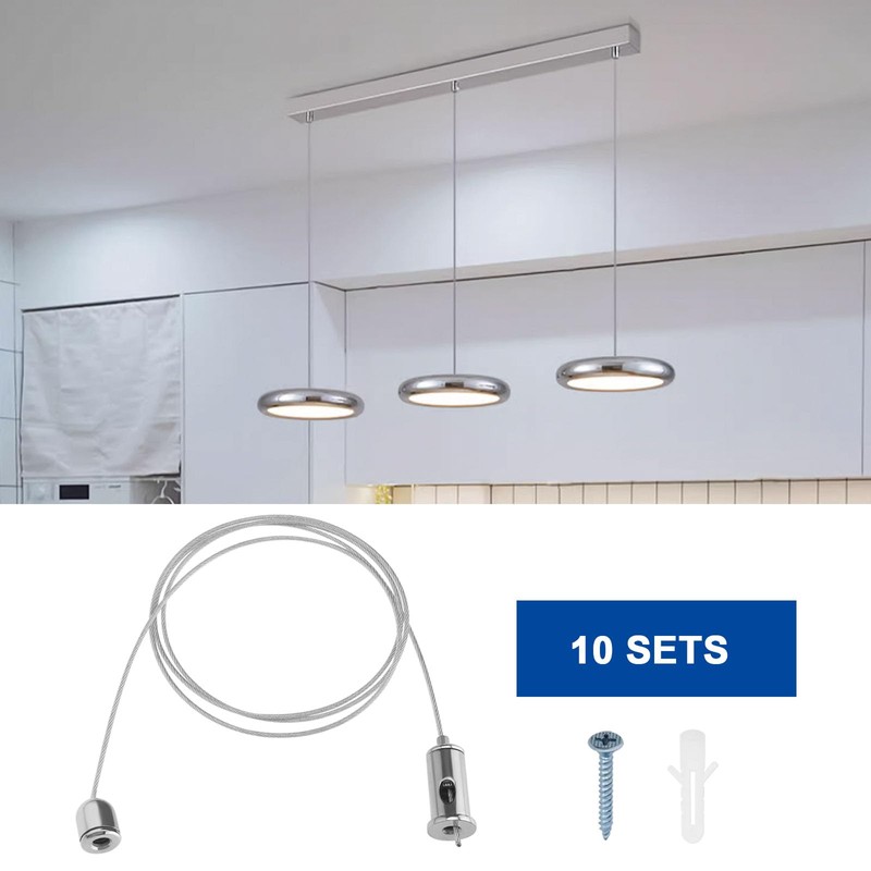 ECSiNG 10 Sets Lighting Suspension Kit Ceiling Hanging Wire Cable