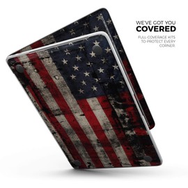 Design Skinz American Distressed Flag Panel Full-Body Wrap Scratch Resistant Decal Skin-Kit Compatible with MacBook 13" Air M1 (A2337)