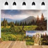 DORCEV 12x10ft Nature Landscape Backdrop Mountain Forest Pine Trees Background