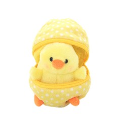 Plushland Plush Stuffed Animal 6 Inches Surprise Zip Up Egg Hideaway Spring Inspired Gift for Girls and Boys Birthday Mother's Day (New Chick)