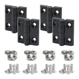 BLCCLOY 4Pcs 1010 Hinge 10 Series Extrusion Profiles Pivot Hinges 1" x 1" Aluminum Extru Slot Door Hinge with Nut for 1 Inch x 1 Inch Extruded Profile