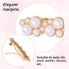 lasuroa 2pcs Pearl Hair Clips for Women, Elegant Gold Pearl