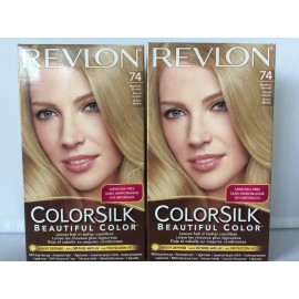 Revlon 2 x Revlon COLORSILK Beautiful Color Permanent Hair Color 74 MEDIUM BLONDE