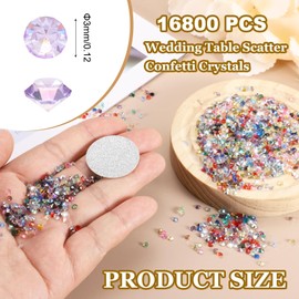 sourcing map 16800 Pcs Wedding Table Scatter Confetti Diamond, 3mm Mini Crystals Acrylic Fake Diamonds Rhinestones for Table Centerpiece Decorations Vase Filler Beads(Light Purple)