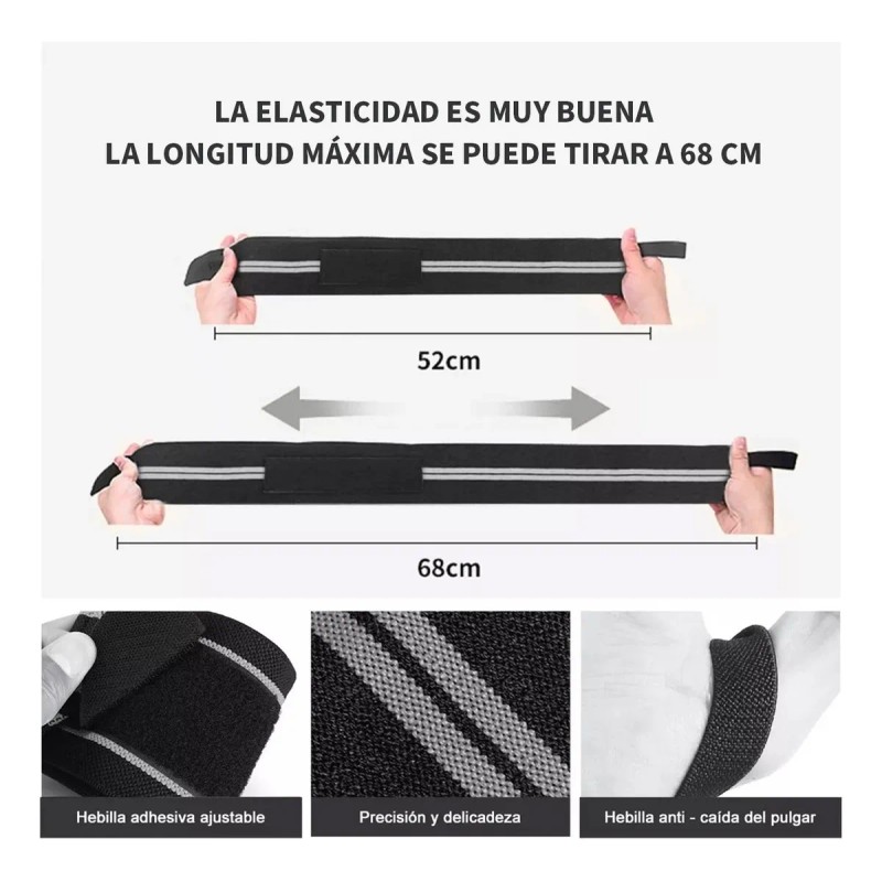 Kit 6pz Muñequera Gym Crossfit Fitness Pesas Gimnasio Straps