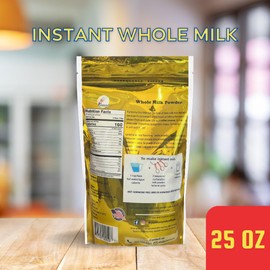 WHOLE MILK POWDER INSTANT 25 0Z - LECHE ENTERA INSTANTANEA EN POLVO 707 gr Kosher certified, Made in USA