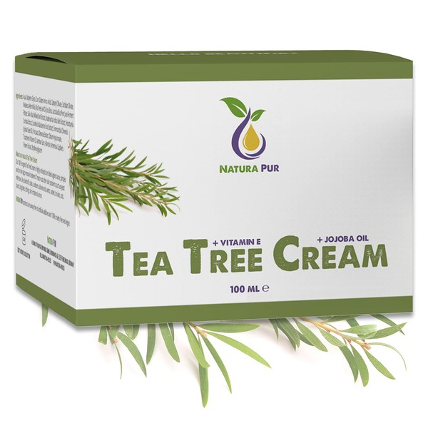 Organic Tea Tree Oil Cream 100 ml Vegan Natural Cosmetics for Care of Blemished Skin