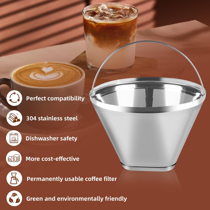 Bouaid Stainless Steel Coffee Filter, Suitable for Ninja Coffee Filter