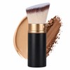 Retractable Angled Kabuki Makeup Brush - Vegan Adjustable Blush Tool