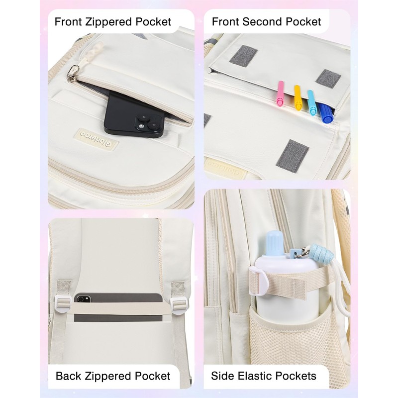 GLORIEROO School Backpack for Girls - High School College Backpack