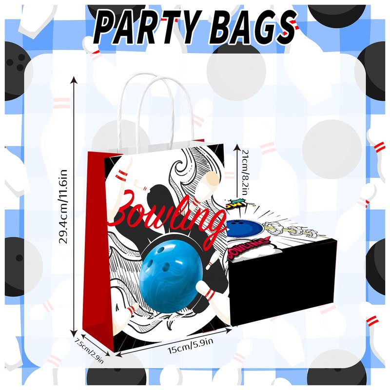 YYDLKAF 12 PCS Bowling Party Bags with Handles, Bowling Party
