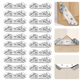Heavy Duty Angle Angle Connector Construction Angle Bar Connector Perforated Plate Corner Angle Furniture Connector Angle Plate Anthracite Cabinet Connector Metal Stainless Steel Pack of 20