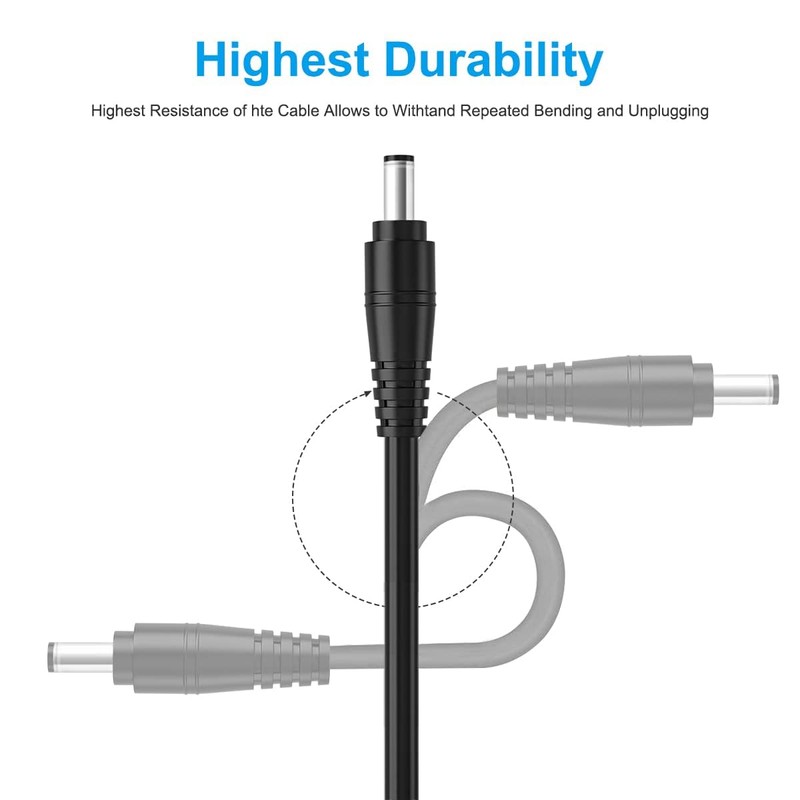 2Pack 16AWG DC Plug Connector Power Pigtails Cable,2.1mm x 5.5mm
