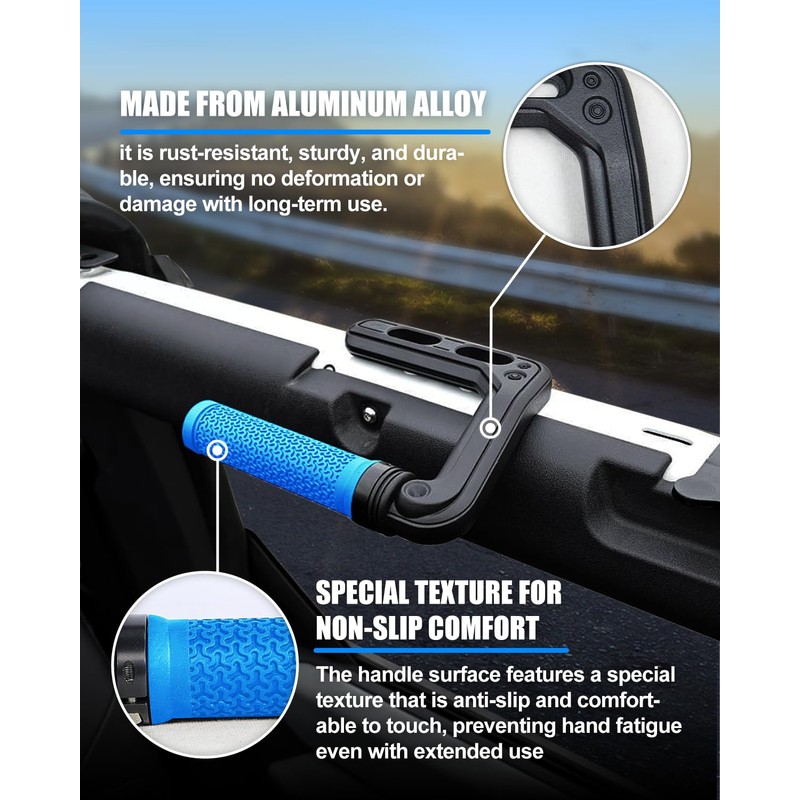 AMWMORV 2 Pack Roll Bar Grab Handles for Ford Bronco
