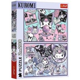 Trefl - 2-in-1 Puzzle: Kuromi, Kuromi - 2 x 200 Pieces - Set Two Puzzle Set for Teenagers