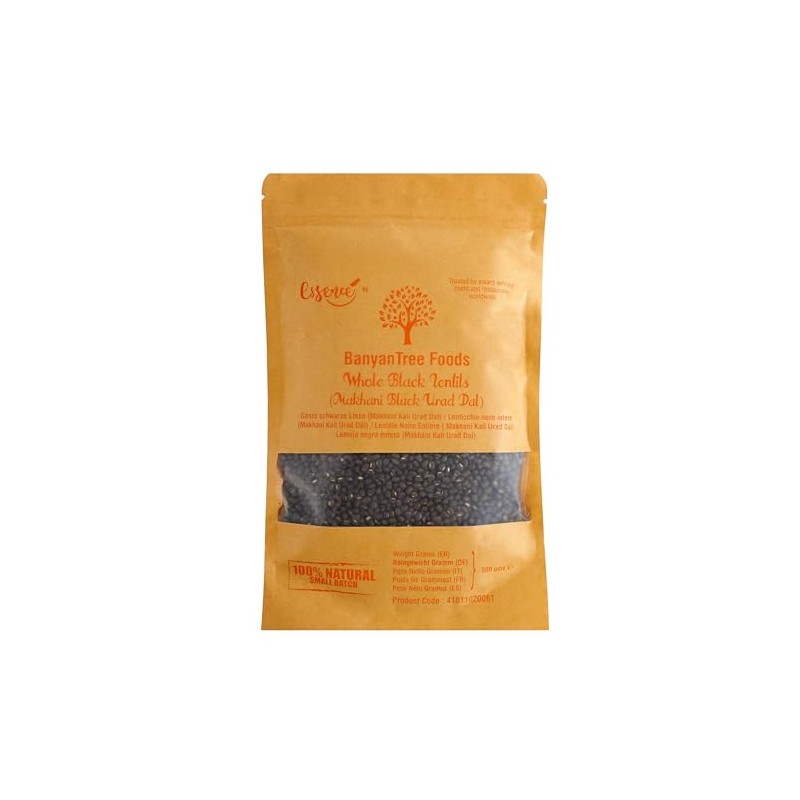 BanyanTree Foods Pure Black Lentil (Makhani Urad Dal), 500g~All Natural,