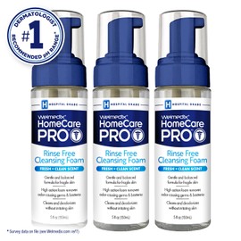 Welmedix Rinse Free Cleansing Foam, 3 in 1 Body Wash, Shampoo and Personal Cleanser for Elderly, Incontinence and Infant Care, Hospital Grade, Sulfate Free, Paraben Free (Pack of 3)