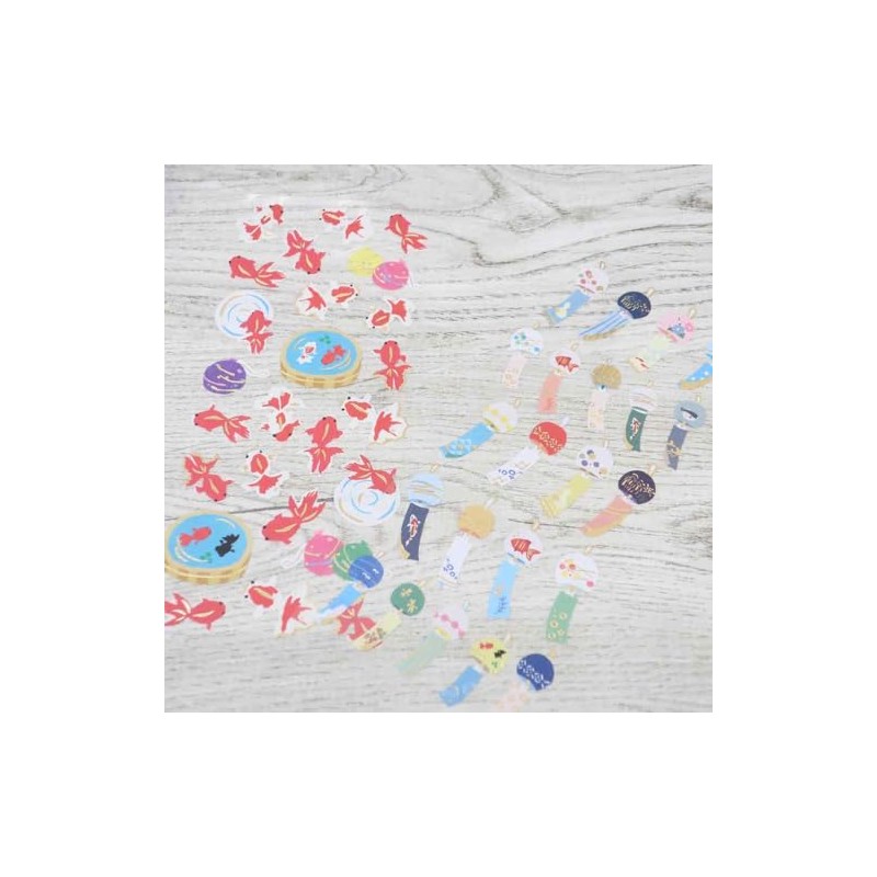 Fujinami Quail [Sticker Sheet] Summer Irotic Japanese Style Sticker/Goldfish