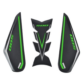 3 Pcs Motorcycle Traction Pad Grip Decal Stickers Tank Knee Pads Replacement for Ninja 500 Z500 Ninja500 SE 2024-2025 Rubber Fuel Tank Protector Side Panels (Fluorescent Green)