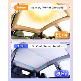 Sunshade Roof for Newly Upgraded 2025 Tesla Model Y Nano - Molecule Black Model Y (2020-2024) Size / 2025년 새롭게 업그레이드된 Tesla Model Y 나노용 선쉐이드 루프 - 분자 Black Model Y (2020-2024) Size