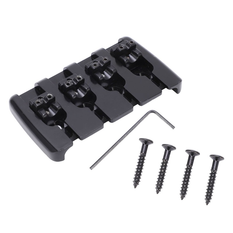 Guitar Bridge 4 String Metal Tailpiece Instrument Accessory Set Kit