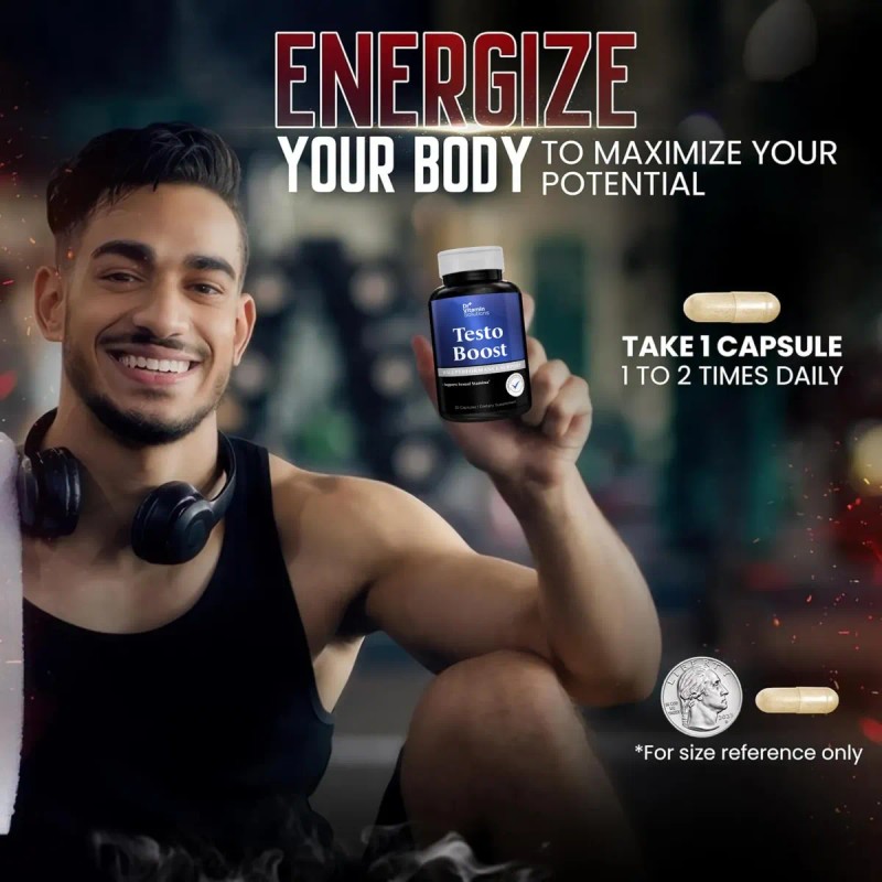 Testo Boost Suplemento Hombres Cápsulas Vitamin