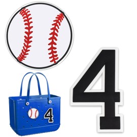 2 dijes de números para bolsa Bogg Insertar colgantes decorativos para bolsa Bogg, compatibles con bolsa Bogg original, todos los modelos, 2 dijes de béisbol para bolsa Bogg, accesorios para bolso de