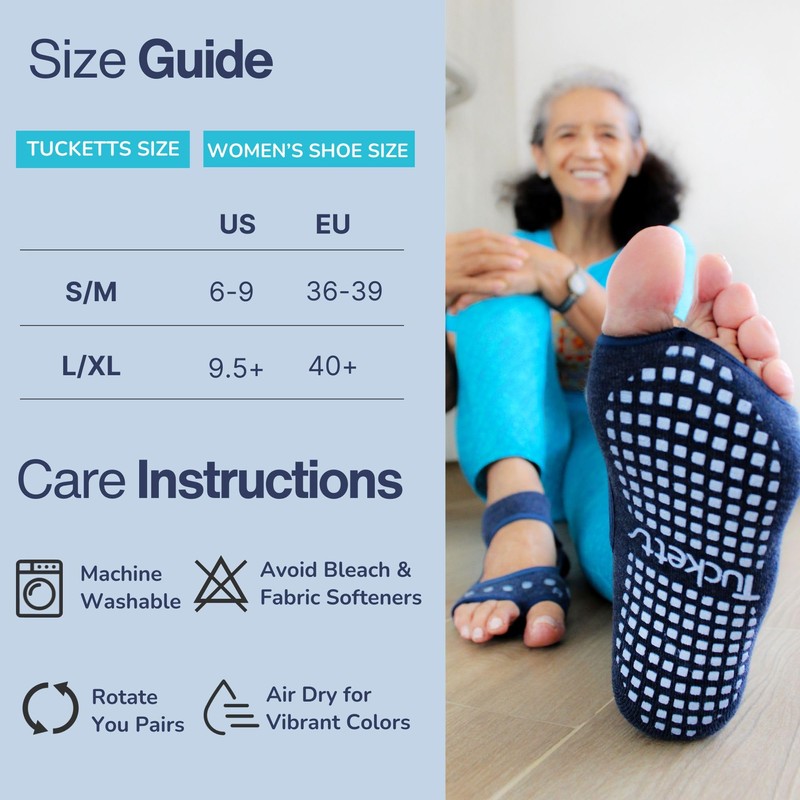 Tucketts Allegro Toeless Non-Slip Grip Socks - Anti Skid Yoga,