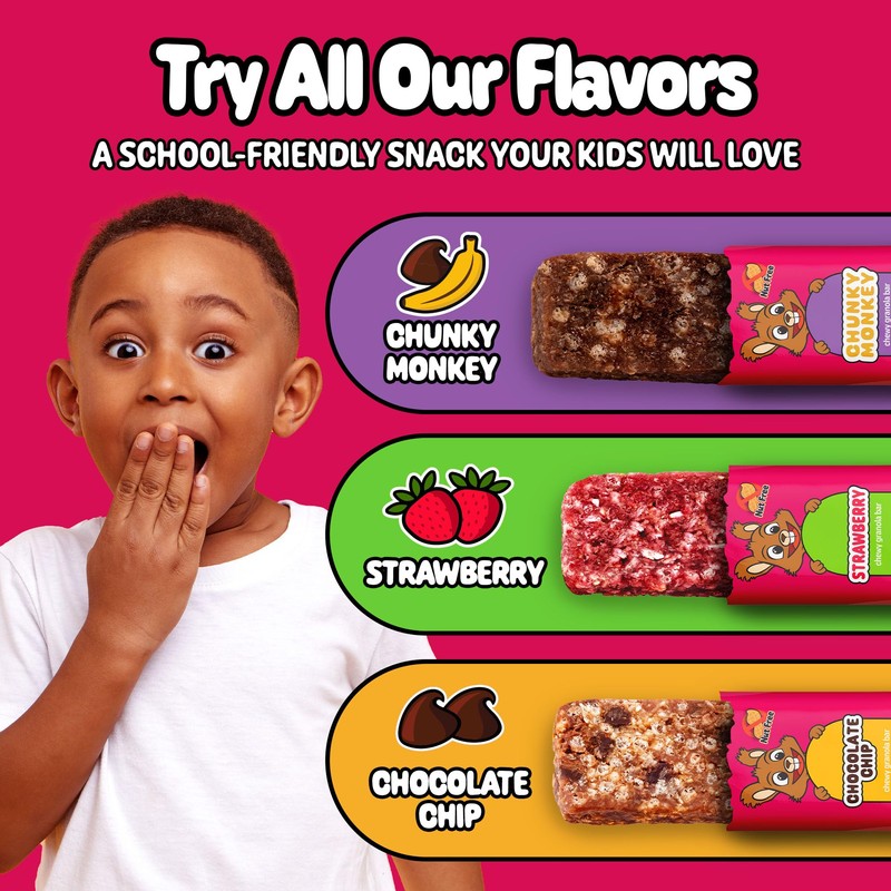 Snakkidz Organic Chewy Granola Bar, Allergen Free, Made with Avocado
