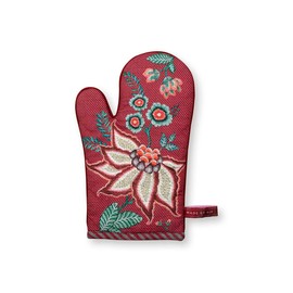 Pip Studio Oven Glove Flower Festival Dark Pink 29 x 15 cm