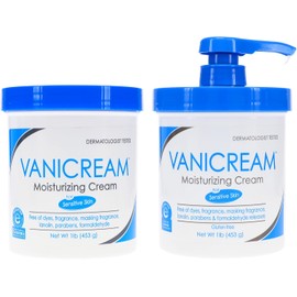 Vanicream Moisturizing Skin Cream with Pump Dispenser Plus Bonus Jar Combo Pack, 1 Pound Each