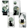 Zeuiwr Boho Black Cat Kitchen Towels Set of 4, Sage