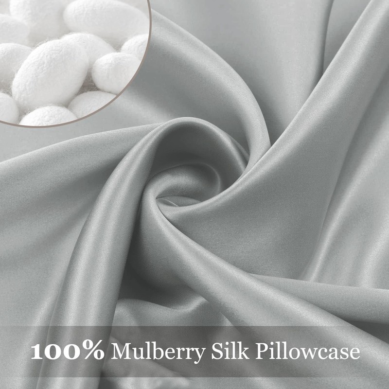 Adubor Silk Pillowcase for Hair and Skin with Hidden Zipper,