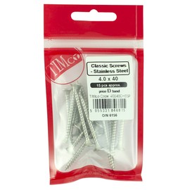 TIMCO Classic Multi-Purpose Countersunk A2 Stainless Steel Woodcrews - 4.0 x 25