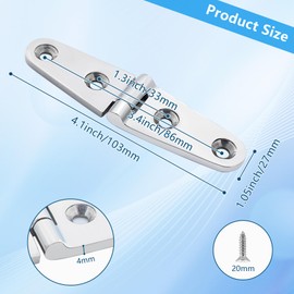 316 Stainless Steel Boat Hatch Hinges,4inchx 1inch (103 X 27 mm) Polished Marine Hinge,Marine Boat Hatch Heavy Duty Hinges with Screws,for Boats, Yachts, Doors, Deck,Windows, Cabinets (4 Pack)